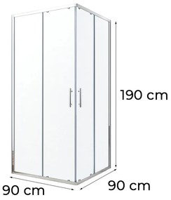 Soul 90x90 cm szögletes zuhanykabin tálca nélkül
