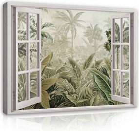 Vászonkép Ablak Erdő 3D Nagy Falra Nappaliba 80x60