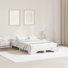 Ágykeret Fehér Tömör fa 120 x 200 cm Négyzet alakú