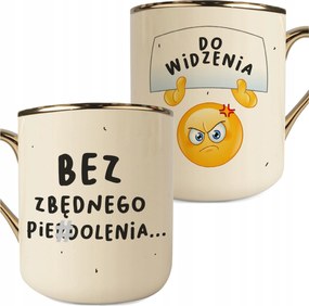 Krém-arany Bögre Felesleges Pörkölés Nélkül**emoji Fólia Vicces Ajándék