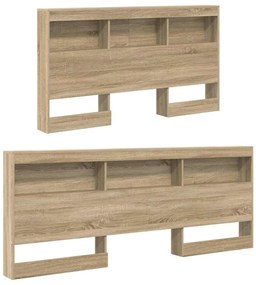 Tároló fejtámla polcokkal tárolóval sonoma tölgy 150 cm Faanyag