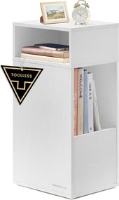 Éjjeliszekrény, gyors összeszerelés, 2 nyitott rekesz, 1 fiók, Hófehér