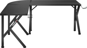 Sarok gamer asztal, 154x117cm, fekete