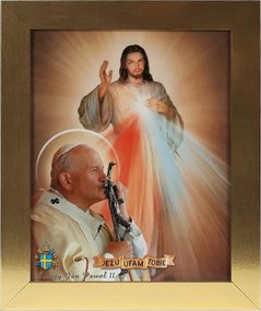 Vászonkép 30x25 Jézus Bízom Benned Arany Keret