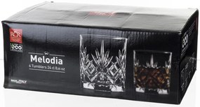 Melodia vésett kristályüveg whiskys pohár 6db-os szett 240ml dobozban