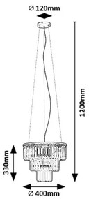 Rabalux 72265 - Csillár zsinóron ELOISA 3xE27/25W/230V