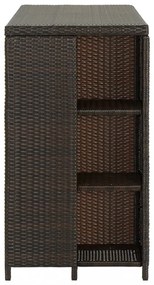 barna polyrattan kerti tárolóláda 120 x 60 x 110 cm