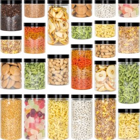 24x Befőttesüveg Élelmiszer Tartály Ömlesztett Termékek 0,5L 1L 1,5L kamaju Termék P