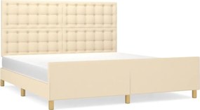 vidaXL krémszínű szövet ágykeret matrac nélkül 160 x 200 cm