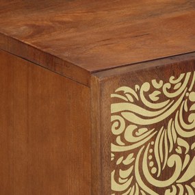 oldalszekrény 2 db mézbarna 60x33.5x75 cm szilárd durfa mangó