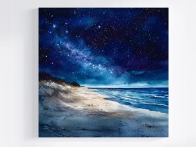 Poszter Kilátás Tájkép Tenger Tengerpart Ég Csillagok Éjszaka 80x80