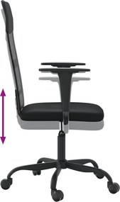 vidaXL fekete állítható magasságú hálós szövet és műbőr irodaszék
