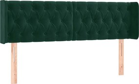 vidaXL sötétzöld bársony fejtámla 147x16x78/88 cm