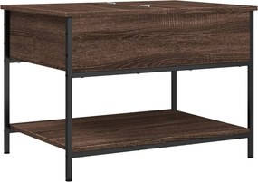 vidaXL barna tölgy színű szerelt fa és fém dohányzóasztal 70x50x50 cm