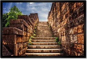 Poszterek keretben 60x40 Kőlépcső fal