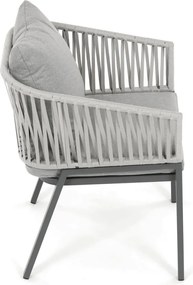 Kerti szék, fém, polyrattan, szürke, AZC-S1430 GREY