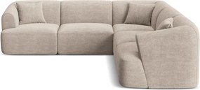 Világosbarna kordbársony sarokkanapé Campi – Cosmopolitan Design