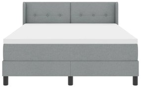 Boxspringágy matraccal - Világosszürke, 140 x 190 cm - Szövet