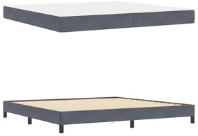 Boxspring ágy matraccal Sötétszürke 200 x 200 cm Bársony