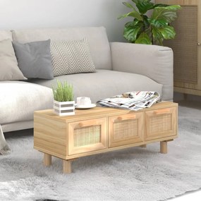 Barna szerelt fa és tömör fenyőfa dohányzóasztal 80x40x30 cm