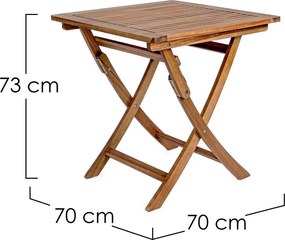 Akácfa kerti kisasztal 70x70 cm Noemi – Bizzotto