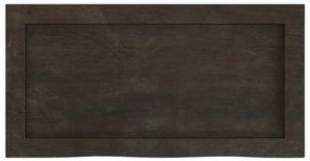 sötétbarna kezelt tömör tölgyfa fali polc 60x30x(2-4) cm