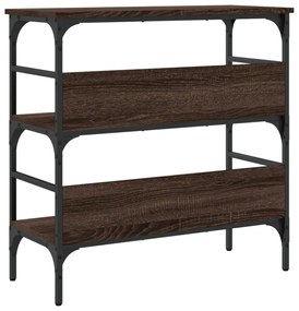 barna tölgyszínű szerelt fa tálalóasztal 75x32x75 cm