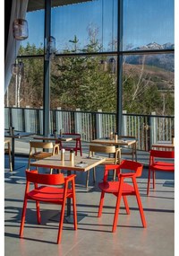 Piros tölgyfa karfás étkezőszék Flip – Gazzda