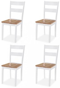 5 részes fehér MDF és gumifa étkezőgarnitúra