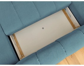 Kék kinyitható-tárolóhelyes sarokkanapé (bal oldali-U alakú) Fuji – Bobochic Paris