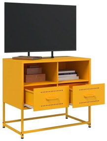 mustársárga acél TV-szekrény 68 x 39 x 60,5 cm