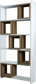 Box könyvespolc, fehér-dió, 80 cm