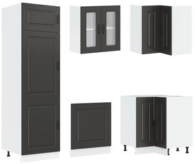 Konyhaszekrény Kalmar 2 pcs Fekete 80 x 46 x 81.5 cm Faanyag