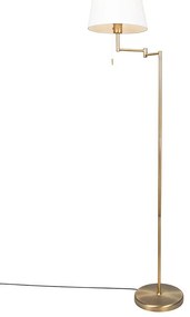 Klasszikus bronz állólámpa állítható fehér lámpabúrával - Ladas Fix