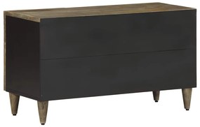 világosszürke tömör mangófa TV-szekrény 80x31,5x46 cm