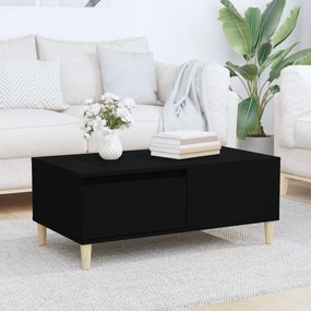 Fekete szerelt fa dohányzóasztal 90x50x36,5 cm
