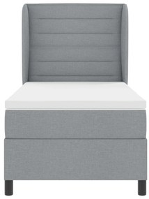 Boxspring Ágy Mattal Világosszürke 100x200 cm Szövet