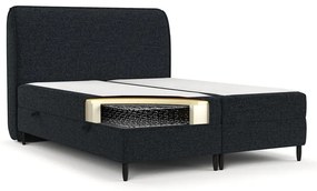 Fekete ágyneműtartós boxspring ágy 200x200 cm Melba – Maison de Rêve
