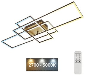 Brilo Brilo - LED Dimmelhető felületre szerelhető csillár FRAME LED/51W/230V barna/arany + távirányító BL1271