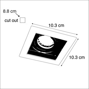 Okos süllyesztett spotlámpa acél, Wifi GU10 fényforrással - Carree