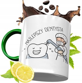 Zöld Bögre Fogorvosnak Ajándékba, fényképes nyomattal