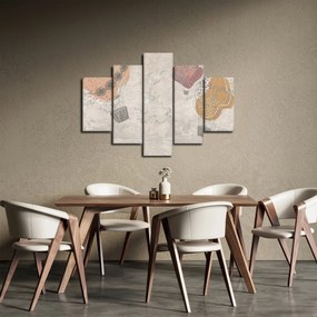 Kép - léggömbök a város felett , meleg tónusok (150x105 cm)