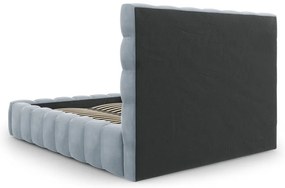 Világoskék kárpitozott franciaágy tárolóhellyel, ágyráccsal 140x200 cm Bali – Cosmopolitan Design