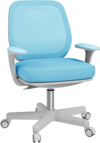 Vinsetto Ergonomikus Szék Lélegző Szövetből, 5 Kerekes, Állítható Irodai Szék, 55x48x82.5-94.5 cm, Kék | Aosom