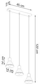 Sollux SL.0986 - Csillár zsinóron TALEJA 3xE27/60W/230V fekete