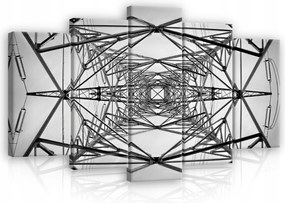 Vászonkép 100x60 Nagyfeszültségű oszlop torony vonal geometria acél energia