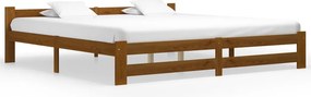 vidaXL mézbarna tömör fenyőfa ágykeret matrac nélkül 200 x 200 cm