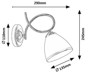 Brilagi - Fali lámpa FRED 1xE27/60W/230V fényes króm