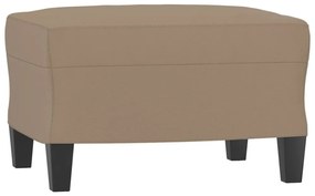 kávészínű műbőr kanapéfotel lábtartóval 60 cm