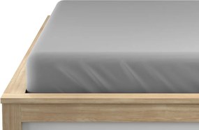 Jersey gumis lepedő lycrával világosszürke 90 x 200 cm